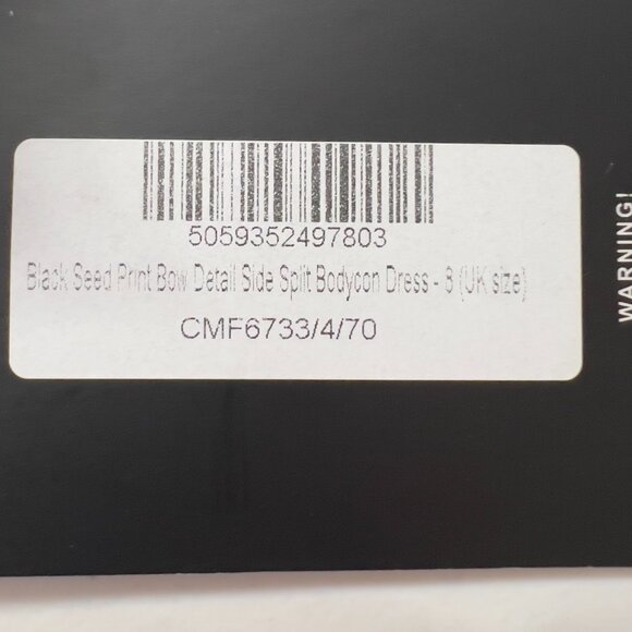 PrettyLittleThing Women’s Black Seed Print Mini Dress  4 Long Sleeve NWT - Picture 11 of 14